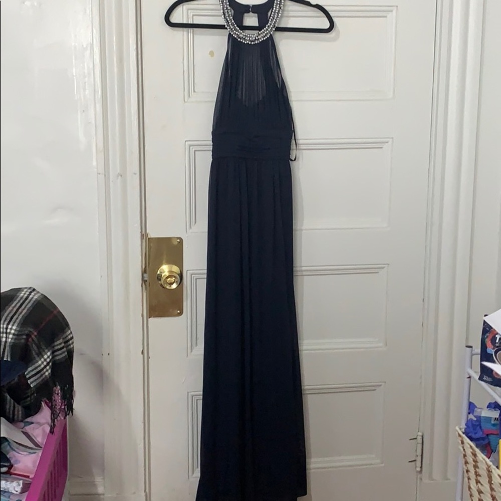 Long navy dress